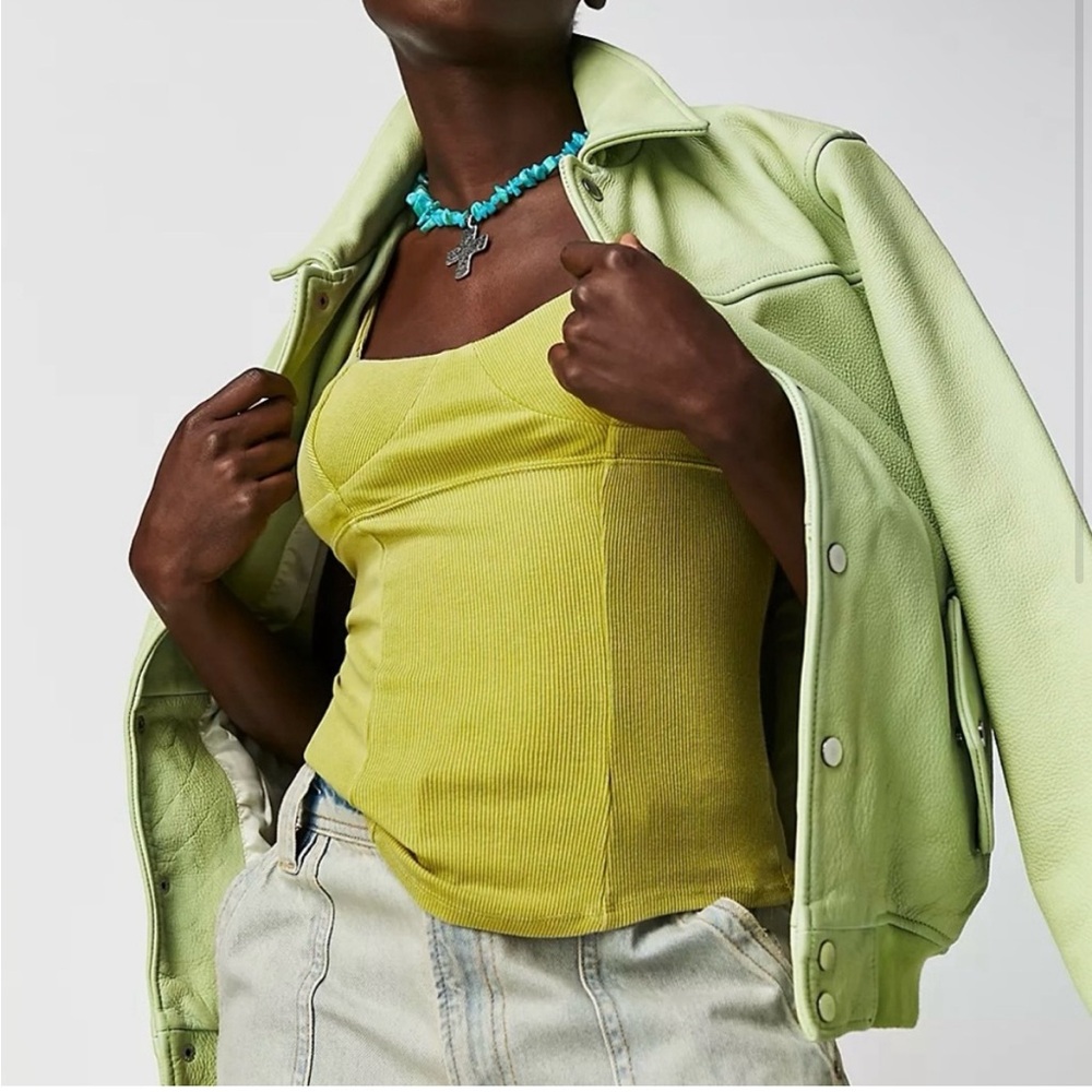 Free People We The Free “You’re A Gem” tank, M, NWOT. Color Lime
